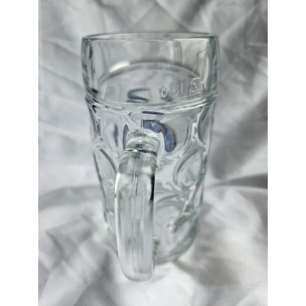 Large HB Hofbrauhaus Munchen 1L Dimpled Glass Beer‎ Stein Mug Heavy Thick